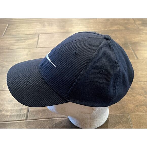 Vintage Nike Navy Swoosh Logo Adjustable Strapback Hat Cap Grey Tags 209429-451 - Picture 3 of 10